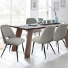 Edwin 21.6" Wider Seat Upholstered Dining Chairs Set Of 2,Modern Kitchen Armless Dining Chair With Black Metal Legs-Maison Boucle - 2 of 4