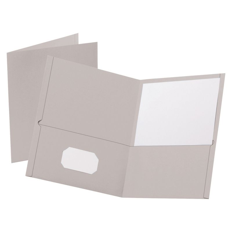 Oxford 2-Pocket Folder, 100 Sheet Capacity, Gray, Pack of 25, 1 of 2