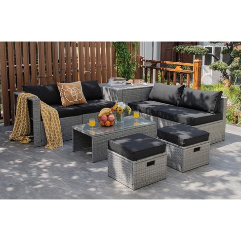 Corner garden seating online with storage