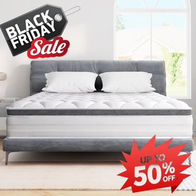 Wuleitex 12 Inch True Support Hybrid Mattress [New Version],  Fiberglass Free, Medium Feel, Motion Isolation,  Safe Foams & Fabric, Mattress in A Box