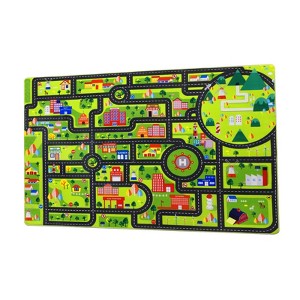 Road Rug for Kids Play Mat, City Traffic Road Map Area Rug, Soft Non Slip Fun Carpet for Kids Toddler Bedroom Playroom Classroom Educational Rug - 1 of 4