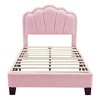 NicBex Twin Upholstered Bed Frame with Elegant Flower-Shaped Headboard,Adjustable Headboard with LED Lights,Wood Slats Support,Easy Assembly,Pink - 4 of 4