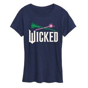 Women's - Wicked - Wand And Broomstick Logo Short Sleeve Graphic T-Shirt - 1 of 4