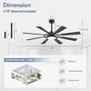 Airsurfer 52" Modern Ceiling Fan with 22W Dimmable LED Light, 8 Plywood Blades, Matte Black Finish & Reversible Quiet Motor - 3 of 4
