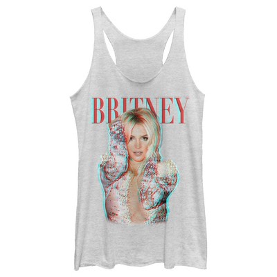 Women's Britney Spears Pop Star Glitch Racerback Tank Top : Target