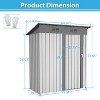 Kelly All Weather Metal Tool Shed, Patio Storage Shed with Metal Foundation and Lockable Doors, Outdoor Storage Box - The Pop Home - 3 of 4