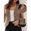 INSPIRE CHIC Women's Striped V Neck Sleeveless Button Down Fully Lined Dressy Blazer Vest with Pockets - 2 of 4