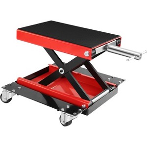 EcoSummer 1100 Lbs Steel Wide Deck Motorcycle Lift Jack, ATV Scissor Lift with Dolly & Hand Crank, Foldable Platform. - 1 of 4