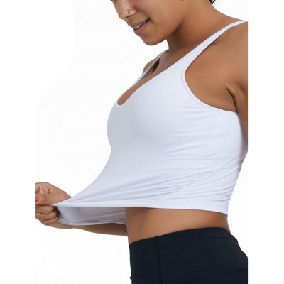 DOMETOUR Yoga Top U-Shaped Back Yoga With Mid-support Sports Bra For Women