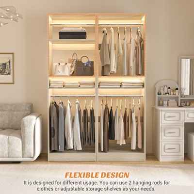 Aheaplus Closet System with 2 Hanging Rods