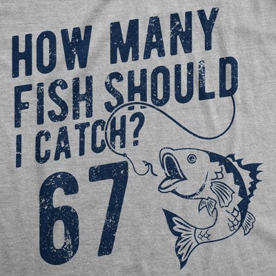 Мужские футболки Crazy Dog T-Shirts, Inc. Mens Funny T Shirts How Many Fish Should I Catch 6 7 Sarcastic Fishing Meme Tee For Men - Crazy Dog Men's T Shirt For Fishers Light Grey L — фото 2