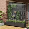 PexFix 71" x 35.4" Tall Wrought Iron Garden Trellis with Planter Box Black Outdoor Plant Support for Climbing Flowers Vines Patio Yard Street Decor - 3 of 4