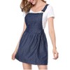 Allegra K Women's Printed Adjustable Straps Mini Chambray Pinafore Dress - 4 of 4