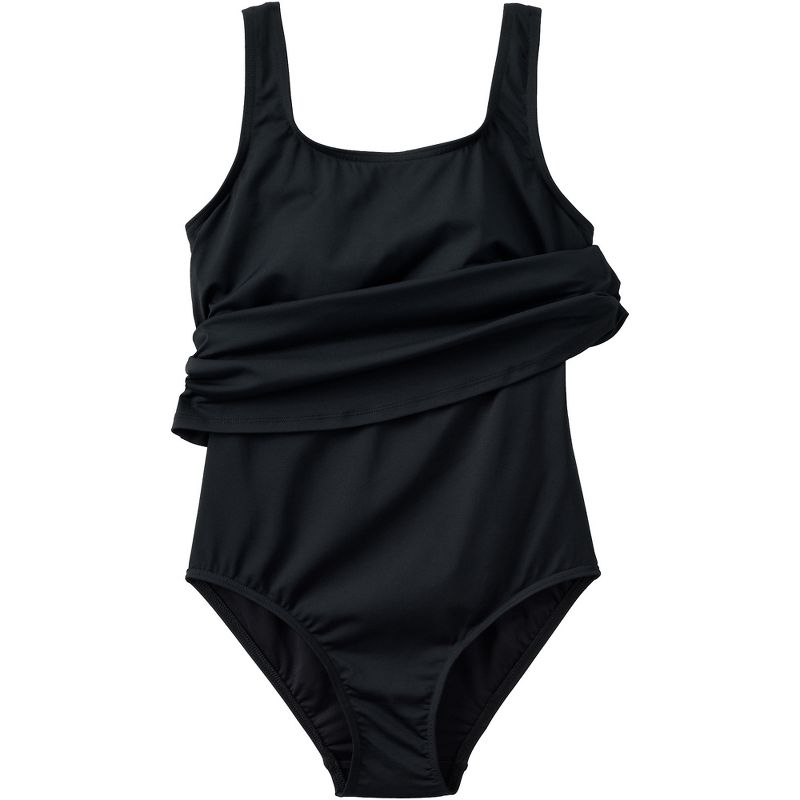 Lands' End Lands' End Women's DD-Cup Chlorine Resistant One Piece Scoop Neck Fauxkini Swimsuit, 5 of 6