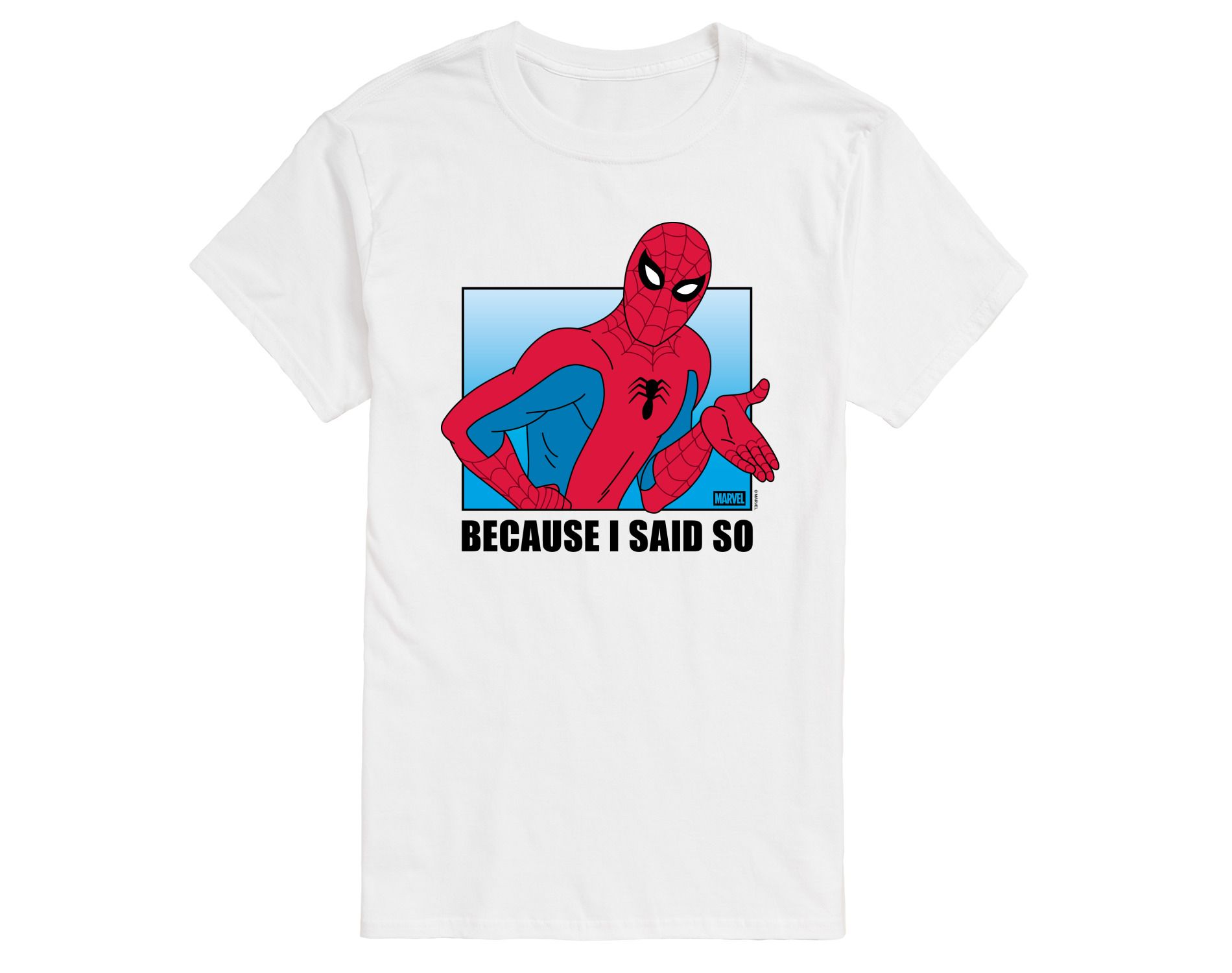 Men's Marvel Because I Said So Spiderman Short Sleeve Graphic T-Shirt - White - 1X Big and Tall