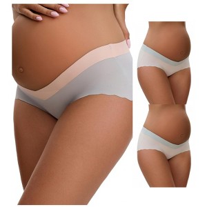 INSPIRE CHIC Women's Low Waist Ice Silk Briefs Pregnancy Under the Bump Underwear 3 Packs - 1 of 4