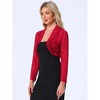 INSPIRE CHIC Women's Elegant Sheer Floral Lace Crop Bolero Shrug - 3 of 4