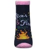 Memoi Women's One Happy Glamper Non-Skid Low Cut Socks Navy 9-11 - 2 of 4