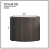 Sapphtopaz Modern Coffee Table with Faux Marble Pattern Stickers Round End Coffee Table Small Side Table for Living Room,Apartment,Dark Brown - 3 of 4