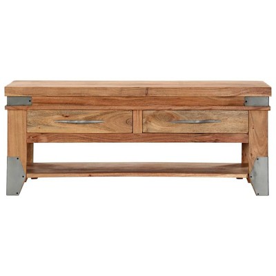 vidaXL Coffee Table 43.3"x20.5"x17.7" Solid Acacia Wood