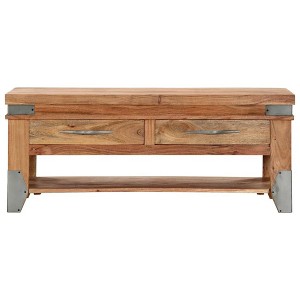 vidaXL Coffee Table 43.3"x20.5"x17.7" Solid Acacia Wood - 1 of 4