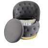 NicBex Velvet Round Swivel Accent Chair,Upholstered Swivel Living Room Chairs with Curved Tufted Back and Storage,Accent Chairs for Living Room,Gray - 4 of 4