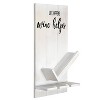 Lucca Wall Mounted Wooden Wine Bottle Shelf with Glass Holder - Elegant Designs - image 3 of 4