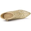 Allegra K Women's Zip Closure Pointed Toe Clear Block Heel Glitter Ankle Booties - 4 of 4
