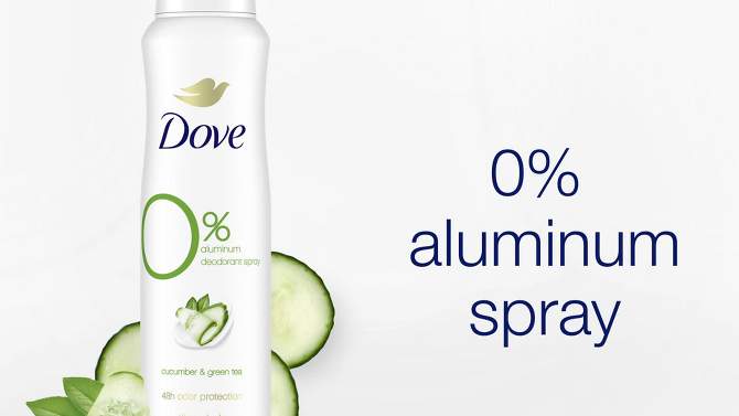 Dove Beauty 0% Aluminum Cucumber &#38; Green Tea 48-Hour Women&#39;s Deodorant Spray - 4oz, 2 of 8, play video