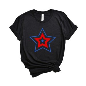Simply Sage Market Women's Patriotic Three Star Short Sleeve Graphic Tee - 1 of 2
