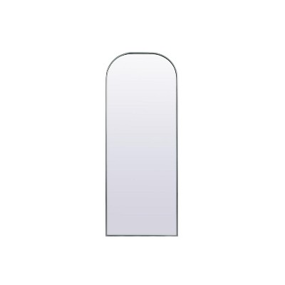 Elegant Lighting Metal Frame Arch Full Length Mirror 28x74 Inch in Silver