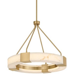 Possini Euro Design Possini Euro Vana 28 1/2"W Gold and Faux Alabaster LED Ring Chandelier - 1 of 4