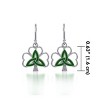 Slickblue Women's Shamrock Earrings with Green Enamel Triquetra, Sterling Silver, Celtic Design, Hook Style, 0.63" - 3 of 4