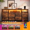 Multi-Functional 63" Dresser w/ 10 Fabric Drawers, Wide Dresser TV Stand with Built-in USB Ports & Lighting, Storage Unit for 75 Inch TVs - 4 of 4