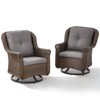 Outdoor Swivel Chair Wicker Patio Glider Chair High Back Swivel Chairs Set of 2 - 3 of 4