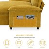 Modern L-Shaped Chenille Sofa, 5-Seater with Double Cushions, Sleeper Couch for Living Room. - 4 of 4