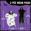 Joyfy 2 Packs 3ft Halloween Hanging Ghosts Outdoor Decor, Scary Grim Reaper Swinging Flying Skeleton with Lighted Up Eyes for Yard Patio Lawn Garden - 4 of 4
