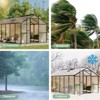 Greenhouse, Aluminum Polycarbonate Greenhouse for Outdoor Use with Roof Vents, Large Aluminum Walk-In Greenhouse with Sliding Lockable Door - 4 of 4