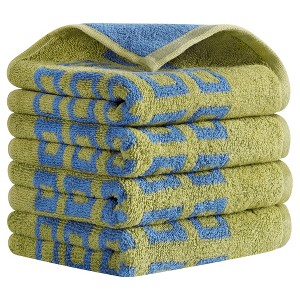 REGALWOVEN Geometry Patterned Cotton Soft Absorbent Geometry Hand Towel 13" x 28" - 1 of 4