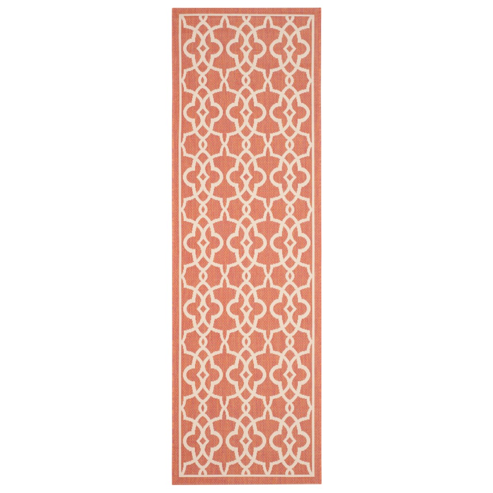  x 8'2in Courtyard Raquel Outdoor Runner Rug Terracotta/Beige