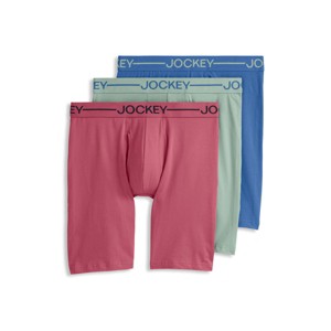 Jockey Men's Organic Cotton Stretch 9.5" Long Leg Boxer Brief - 3 Pack - 1 of 4