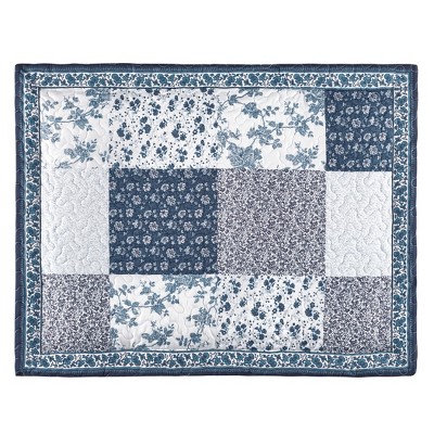 Collections Etc Palmer Floral Patchwork Quilted Pillow Sham