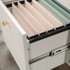 Engineered Wood and Metal L-Shaped H-Base Computer Desk with Drawers and Open Shelf - 2 of 4