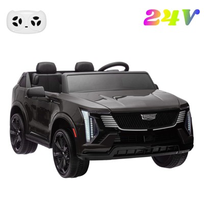 24V 2-Seater Kids Ride-on Car with Remote Control, Licensed Cadillac Battery Powered Ride On Truck for Toddlers, 4 Wheel Toys with Music, Lights