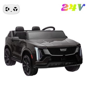 24V 2-Seater Kids Ride-on Car with Remote Control, Licensed Cadillac Battery Powered Ride On Truck for Toddlers, 4 Wheel Toys with Music, Lights - 1 of 4