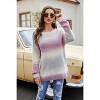 Coolmee Women's Gradient Sweaters Long Sleeve Autumn Winter Knitted Pullover Casual Basic Knitwear Top - 2 of 4