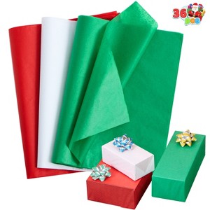Joyfy 36/180 Sheets Christmas Tissue Paper (Red, Green & White), 20"x 20" Gift Wrapping Paper for Xmas Gift Bags DIY Gift Wrap Craft Decoration - 1 of 4