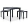 vidaXL Bistro Table Black 15.7"x27.5" Metal - 2 of 4