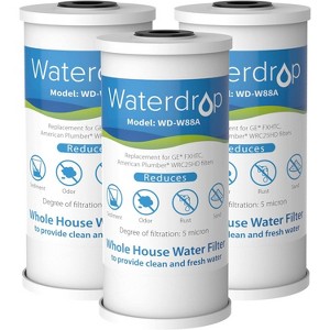 Waterdrop FXHTC Whole House Carbon Water Filter, Replacement for GE FXHTC, GXWH40L, GXWH35F, Culligan RFC-BBSA, 10" x 4.5" Cartridge, Pack of 3 - 1 of 4