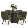 5-Piece Round Dining Table Set, 46" Pedestal Table with 4 Upholstered Dining Chairs, Solid Wood Legs, Modern Farmhouse Dining Room Set-Maison Boucle - 2 of 4